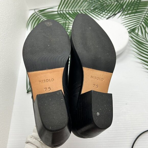 Nisolo Mia Everyday Black Leather Water Resistant Heeled Ankle Bootie 7.5 NWOB - Picture 10 of 12